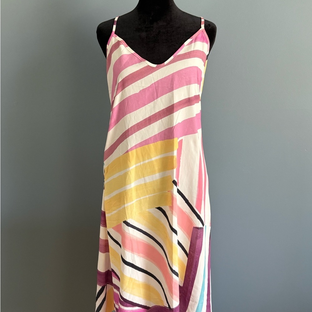 REDUCED! NWT Cupshe Pink and Yellow High Low Sundress - Picture 1 of 7